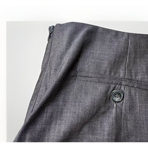 Max Mara Womens Pencil Skirt Gray Size Large Faux Wrap Side Zipper - Picture 6 of 7